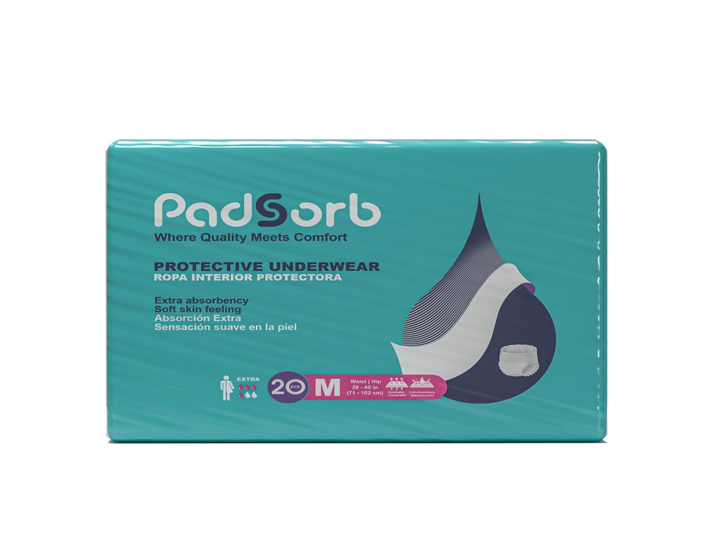 Padsorb™ Protective Underwear Extra Absorbency Medium 20/Pack 4 Pack/Case