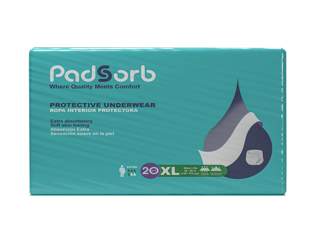 [PDS-265214] Padsorb™ Protective Underwear Extra Absorbency X-Large 20/Pack 4 Pack/Case